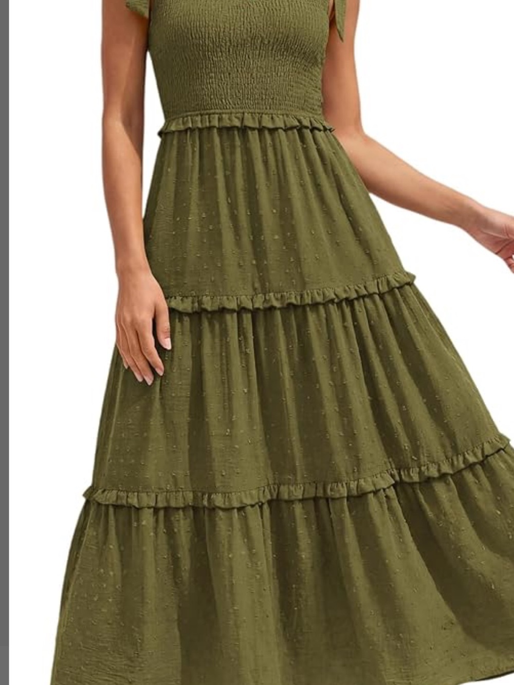Olive Green Tiered Maxi Dress